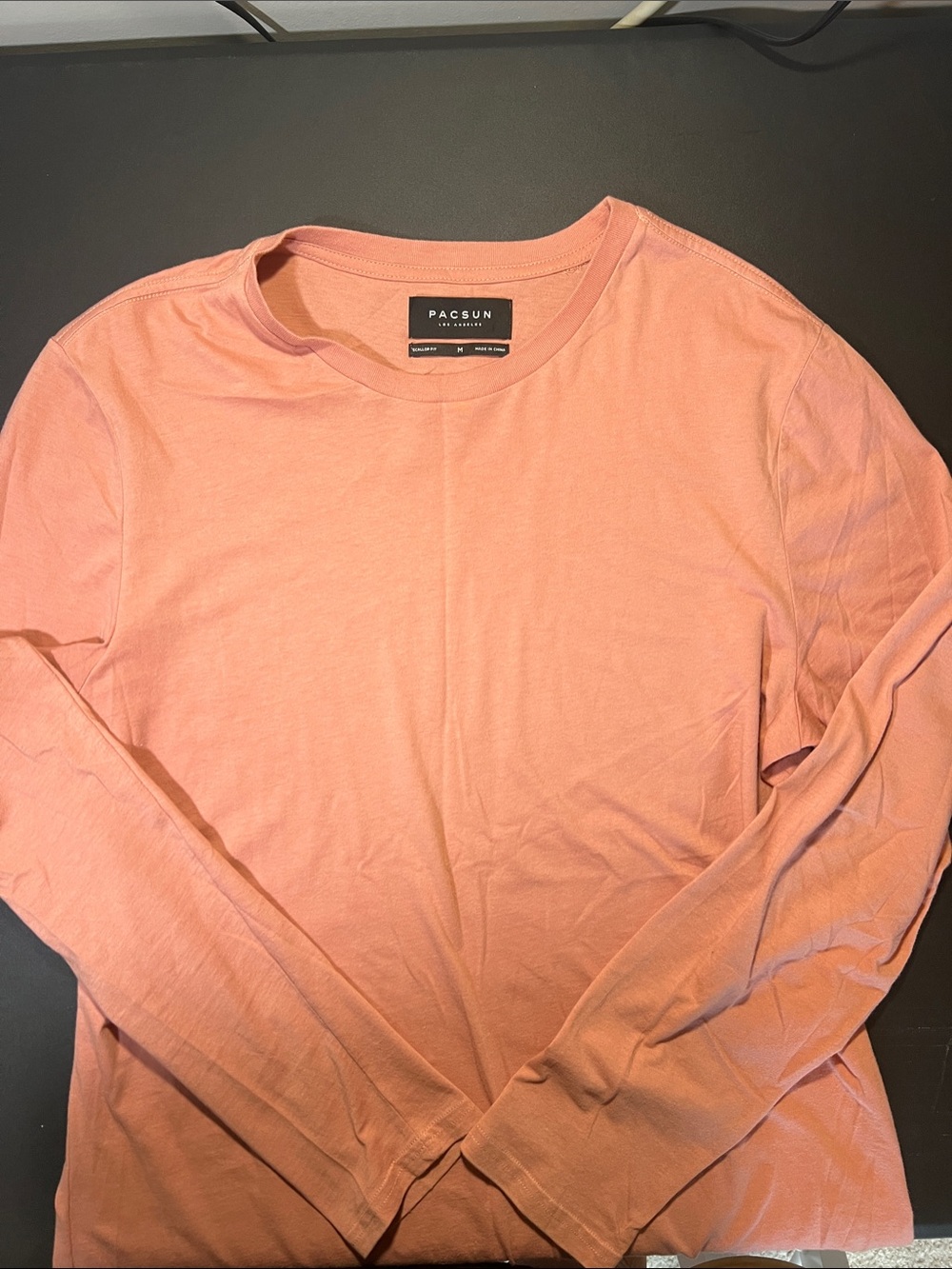 PacSun Men’s Long Sleeve Crewneck Shirt - Coral